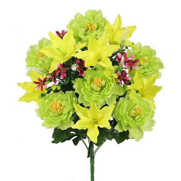 Adlmired By Nature Admired by Nature ABN1B009-KW-YW-MIX Spring Artificial Flowers & Mixed Bush Stems for Home; Wedding; Restaurant & Office Decoration Arrangement - Kiwi & Yellow Mix ABN1B009-KW-YW_MIX